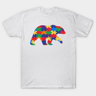 Puzzle Bear Autism Awareness Gift for Birthday, Mother's Day, Thanksgiving, Christmas T-Shirt